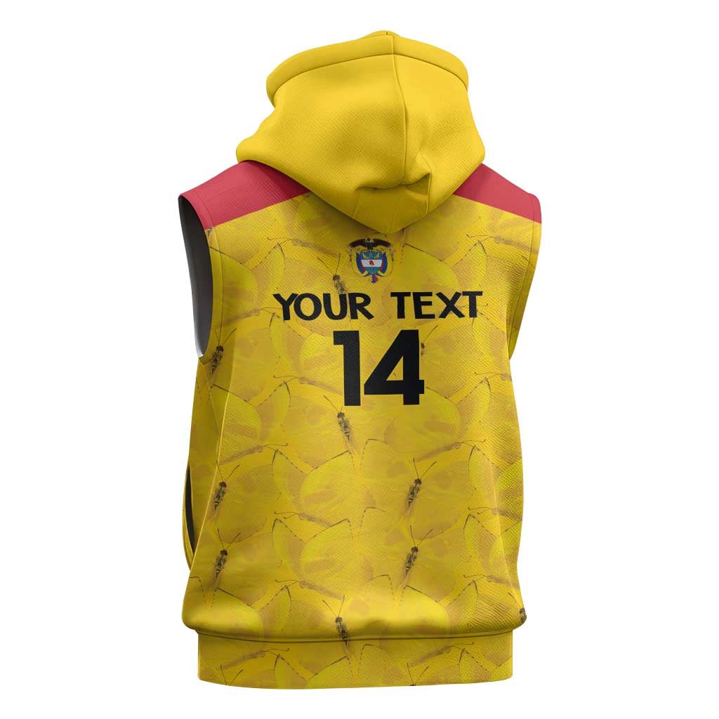 Colombia Football Custom Sleeveless Hoodie 2026 Butterflies Orange-barred Sulphur - Wonder Print Shop