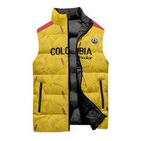 Colombia Football Custom Sleeveless Puffer Jacket 2026 Butterflies Orange-barred Sulphur - Wonder Print Shop