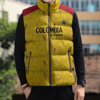 Colombia Football Custom Sleeveless Puffer Jacket 2026 Butterflies Orange-barred Sulphur - Wonder Print Shop
