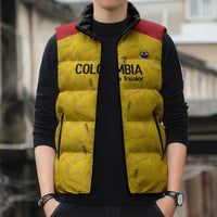Colombia Football Custom Sleeveless Puffer Jacket 2026 Butterflies Orange-barred Sulphur - Wonder Print Shop