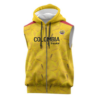 Colombia Football Custom Sleeveless Zip Hoodie 2026 Butterflies Orange-barred Sulphur - Wonder Print Shop