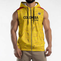 Colombia Football Custom Sleeveless Zip Hoodie 2026 Butterflies Orange-barred Sulphur - Wonder Print Shop