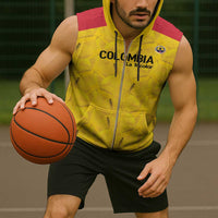 Colombia Football Custom Sleeveless Zip Hoodie 2026 Butterflies Orange-barred Sulphur - Wonder Print Shop