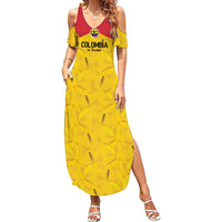 Colombia Football Custom Summer Maxi Dress 2026 Butterflies Orange-barred Sulphur - Wonder Print Shop
