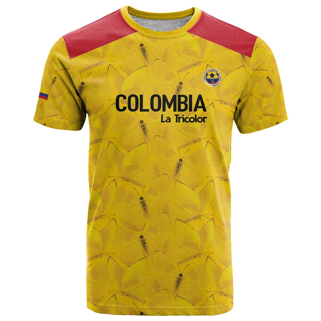 Colombia Football Custom T Shirt 2026 Butterflies Orange-barred Sulphur - Wonder Print Shop