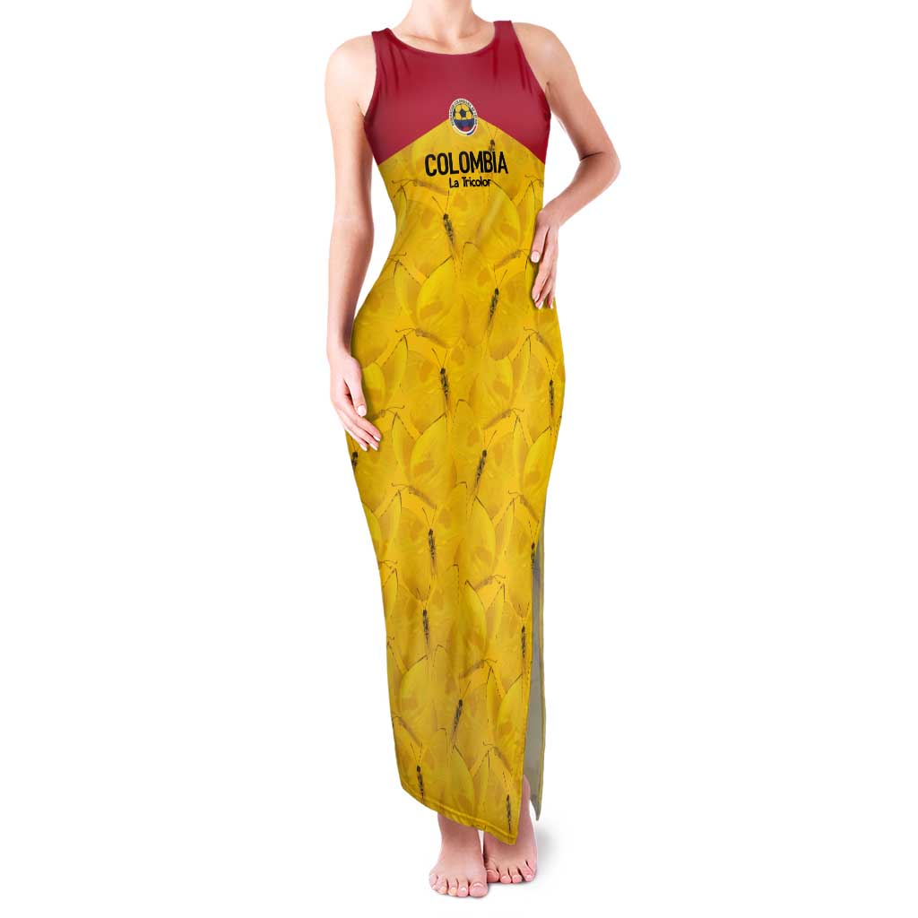 Colombia Football Custom Tank Maxi Dress 2026 Butterflies Orange-barred Sulphur - Wonder Print Shop