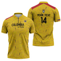 Colombia Football Custom Zipper Polo Shirt 2026 Butterflies Orange-barred Sulphur - Wonder Print Shop