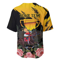 Personalised Australia Melbourne Cup Day Baseball Jersey Horse Racing Trophy With Roses - Wonder Print Shop