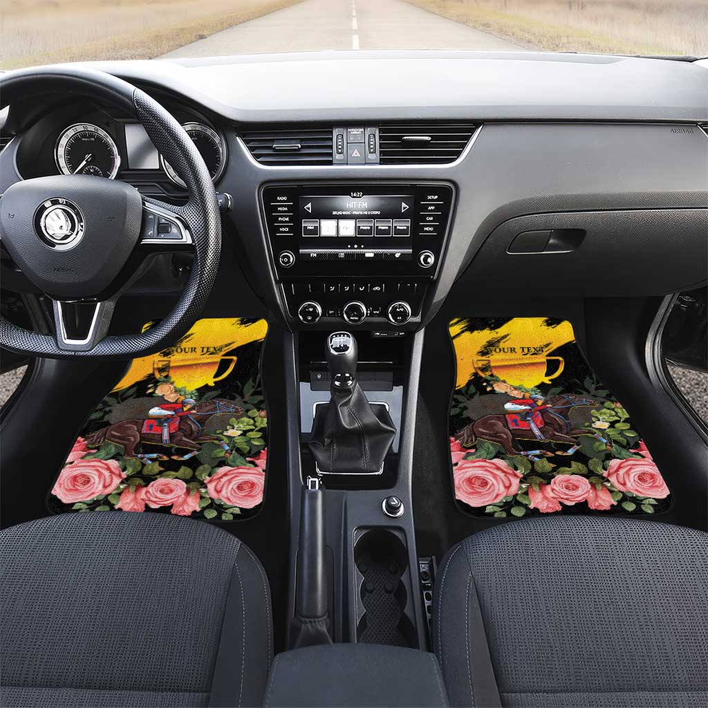 Australia Melbourne Cup Day Car Mats Horse Racing Trophy With Roses - Wonder Print Shop