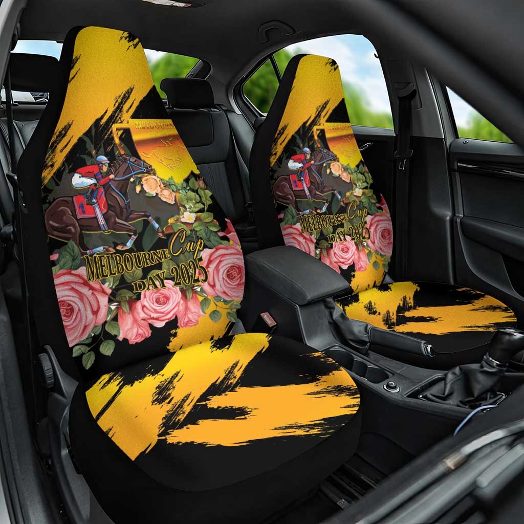 Australia Melbourne Cup Day Car Seat Cover Horse Racing Trophy With Roses - Wonder Print Shop