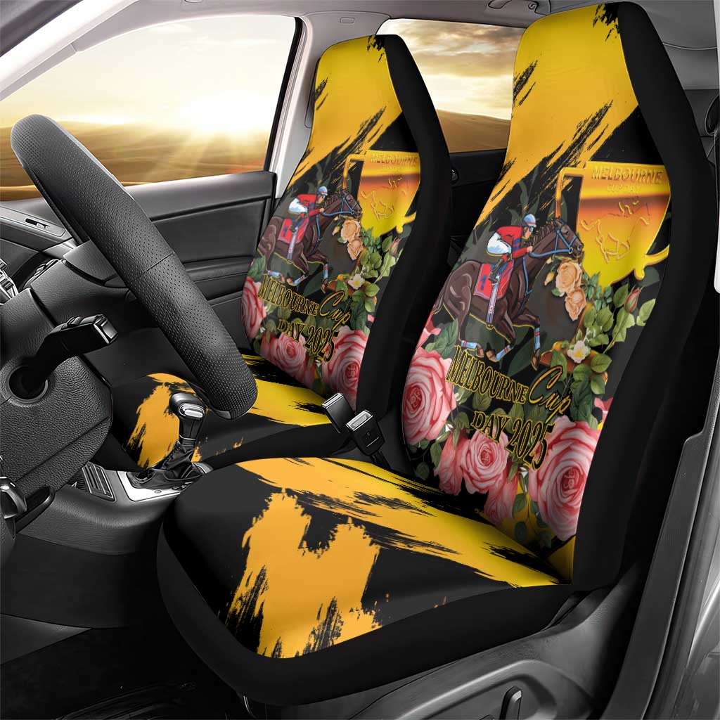 Australia Melbourne Cup Day Car Seat Cover Horse Racing Trophy With Roses - Wonder Print Shop