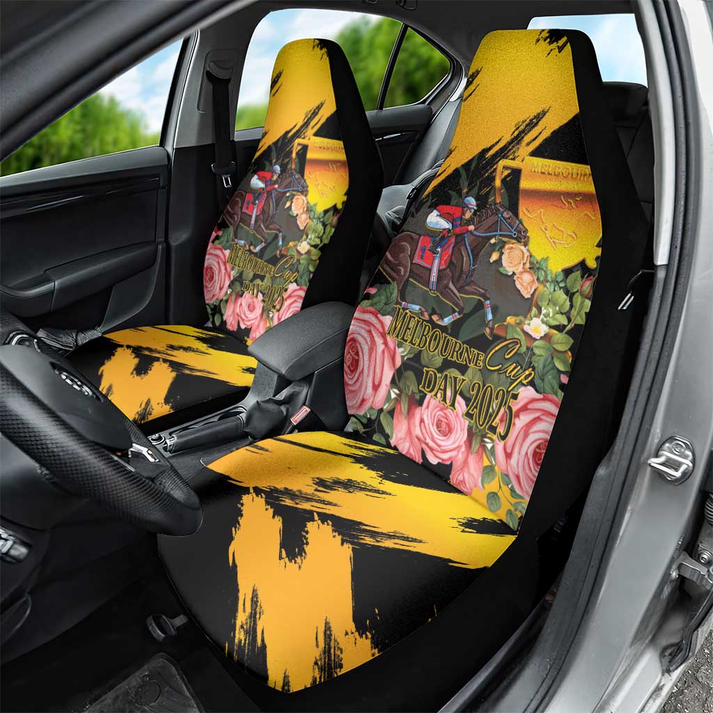 Australia Melbourne Cup Day Car Seat Cover Horse Racing Trophy With Roses - Wonder Print Shop
