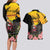 Personalised Australia Melbourne Cup Day Couples Matching Long Sleeve Bodycon Dress and Hawaiian Shirt Horse Racing Trophy With Roses - Wonder Print Shop