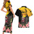 Personalised Australia Melbourne Cup Day Couples Matching Short Sleeve Bodycon Dress and Hawaiian Shirt Horse Racing Trophy With Roses - Wonder Print Shop