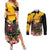 Personalised Australia Melbourne Cup Day Couples Matching Summer Maxi Dress and Long Sleeve Button Shirt Horse Racing Trophy With Roses - Wonder Print Shop