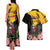 Personalised Australia Melbourne Cup Day Couples Matching Tank Maxi Dress and Hawaiian Shirt Horse Racing Trophy With Roses - Wonder Print Shop