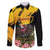 Personalised Australia Melbourne Cup Day Family Matching Long Sleeve Bodycon Dress and Hawaiian Shirt Horse Racing Trophy With Roses - Wonder Print Shop