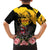 Personalised Australia Melbourne Cup Day Family Matching Off Shoulder Maxi Dress and Hawaiian Shirt Horse Racing Trophy With Roses - Wonder Print Shop