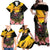 Personalised Australia Melbourne Cup Day Family Matching Off Shoulder Maxi Dress and Hawaiian Shirt Horse Racing Trophy With Roses - Wonder Print Shop