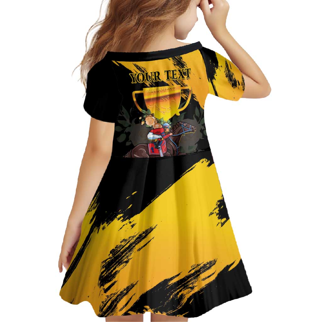 Personalised Australia Melbourne Cup Day Family Matching Short Sleeve Bodycon Dress and Hawaiian Shirt Horse Racing Trophy With Roses - Wonder Print Shop