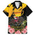 Personalised Australia Melbourne Cup Day Family Matching Short Sleeve Bodycon Dress and Hawaiian Shirt Horse Racing Trophy With Roses - Wonder Print Shop