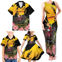 Personalised Australia Melbourne Cup Day Family Matching Tank Maxi Dress and Hawaiian Shirt Horse Racing Trophy With Roses - Wonder Print Shop