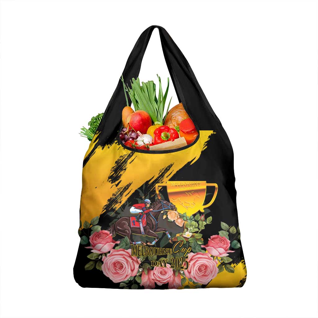 Australia Melbourne Cup Day Grocery Bag Horse Racing Trophy With Roses - Wonder Print Shop