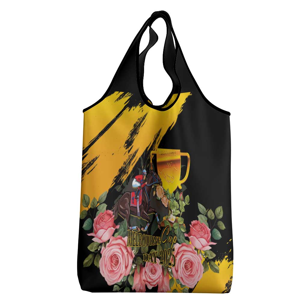Australia Melbourne Cup Day Grocery Bag Horse Racing Trophy With Roses - Wonder Print Shop