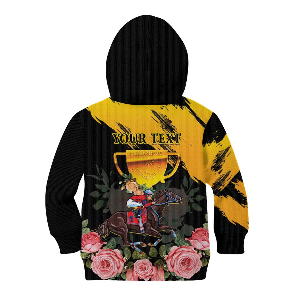 Personalised Australia Melbourne Cup Day Kid Hoodie Horse Racing Trophy With Roses - Wonder Print Shop