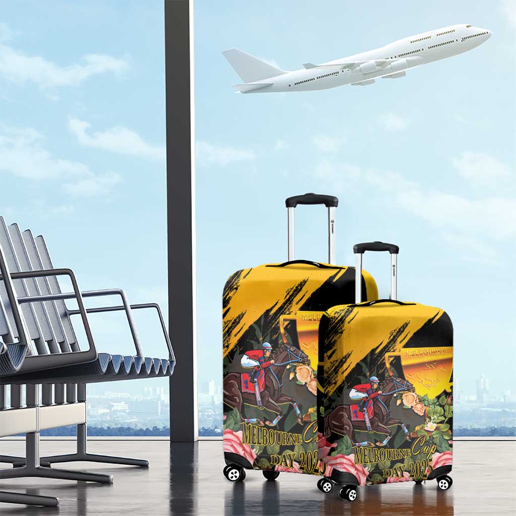 Australia Melbourne Cup Day Luggage Cover Horse Racing Trophy With Roses - Wonder Print Shop