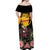 Personalised Australia Melbourne Cup Day Off Shoulder Maxi Dress Horse Racing Trophy With Roses - Wonder Print Shop