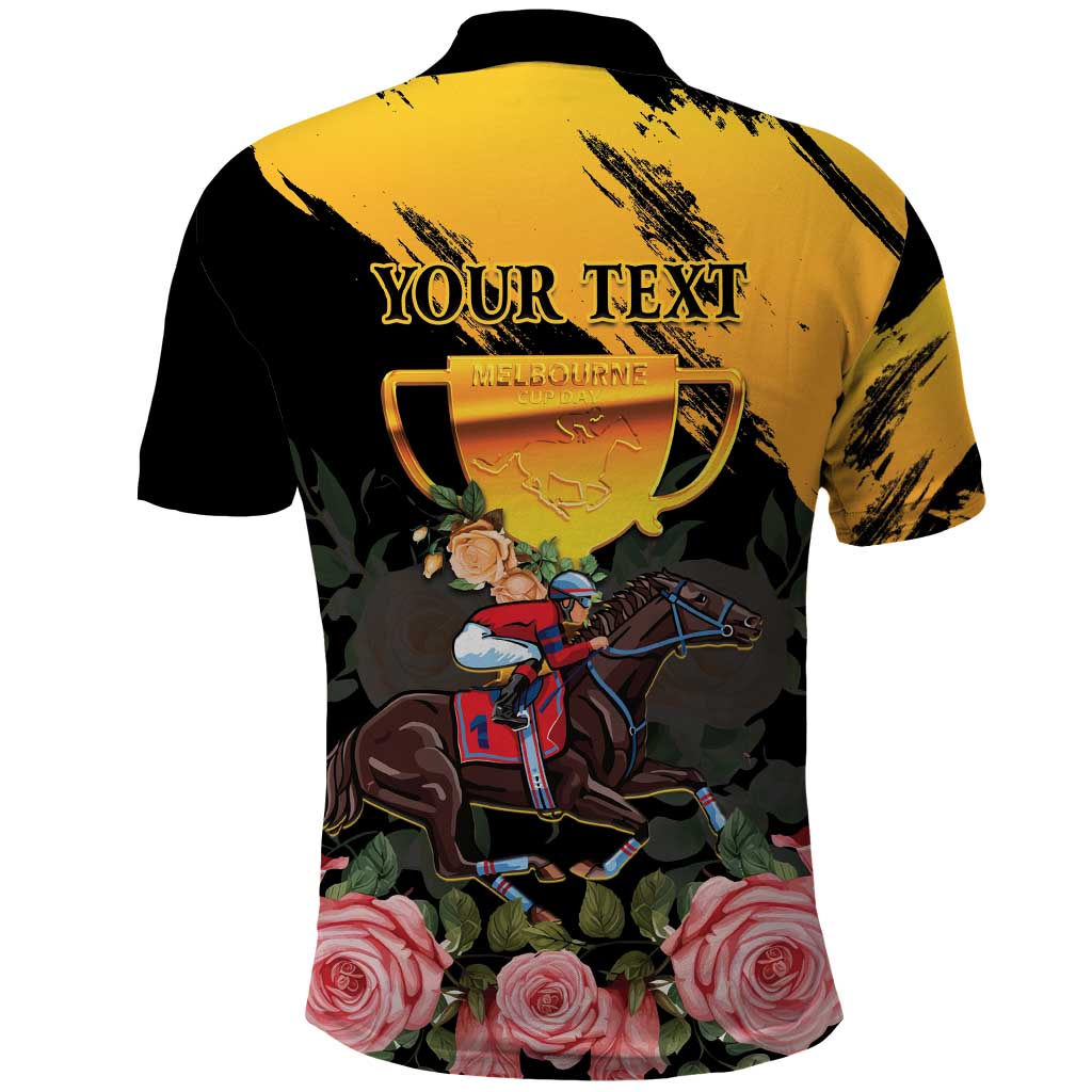 Personalised Australia Melbourne Cup Day Polo Shirt Horse Racing Trophy With Roses - Wonder Print Shop