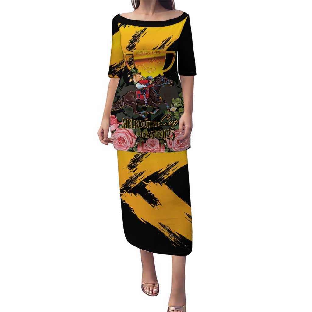 Personalised Australia Melbourne Cup Day Puletasi Horse Racing Trophy With Roses - Wonder Print Shop