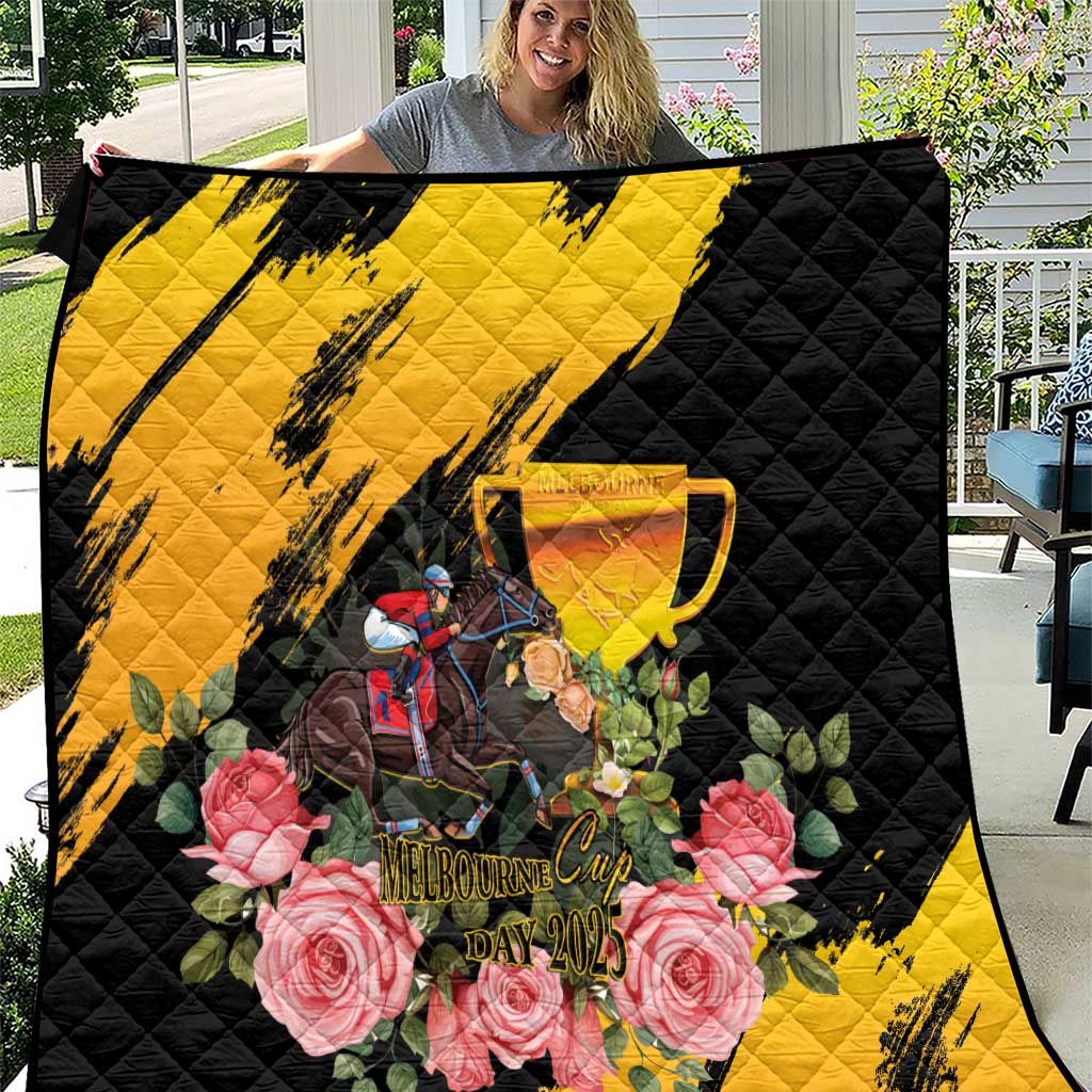 Australia Melbourne Cup Day Quilt Horse Racing Trophy With Roses - Wonder Print Shop