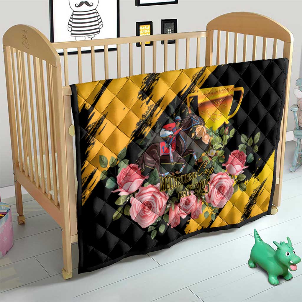 Australia Melbourne Cup Day Quilt Horse Racing Trophy With Roses - Wonder Print Shop