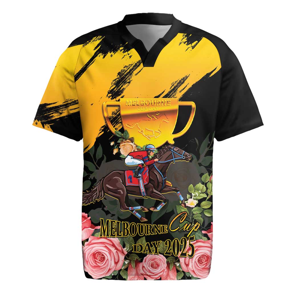 Personalised Australia Melbourne Cup Day Rugby Jersey Horse Racing Trophy With Roses - Wonder Print Shop