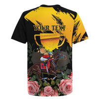 Personalised Australia Melbourne Cup Day Rugby Jersey Horse Racing Trophy With Roses - Wonder Print Shop