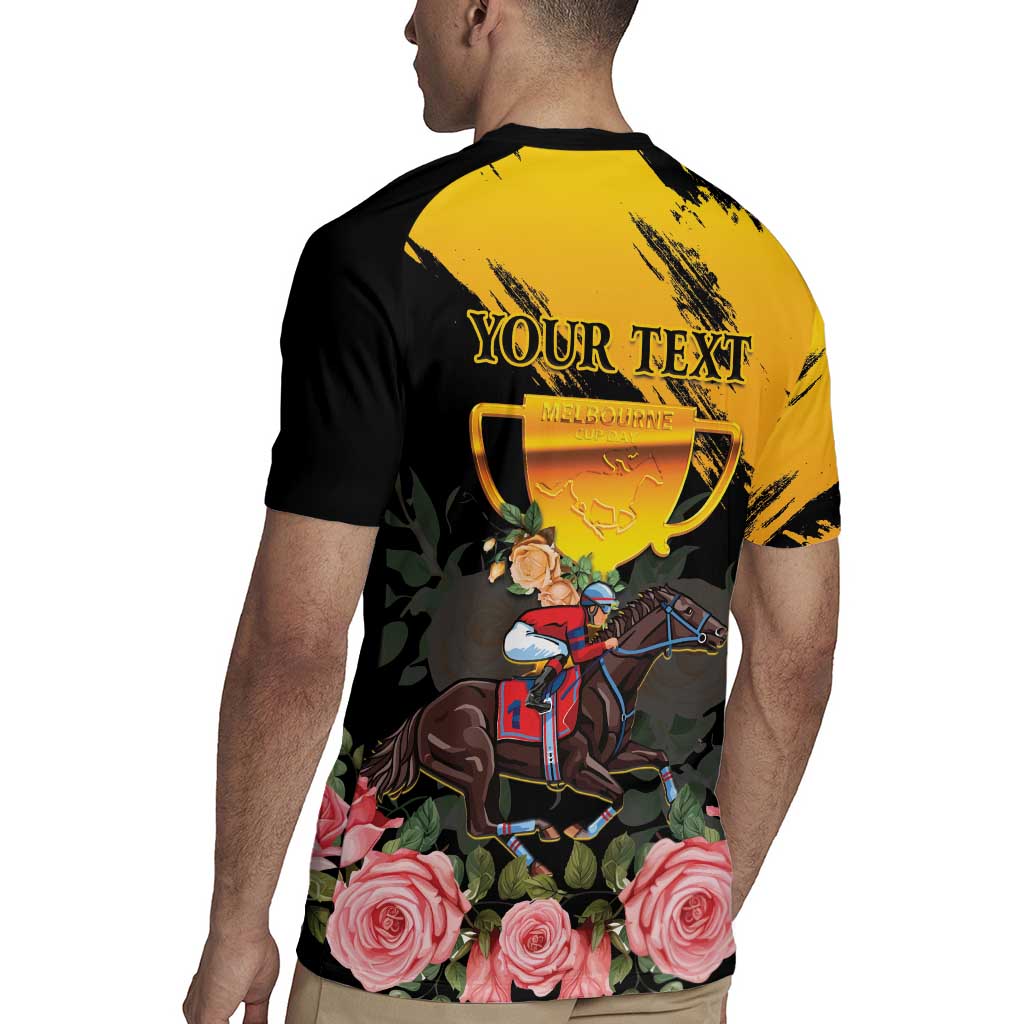 Personalised Australia Melbourne Cup Day Rugby Jersey Horse Racing Trophy With Roses - Wonder Print Shop