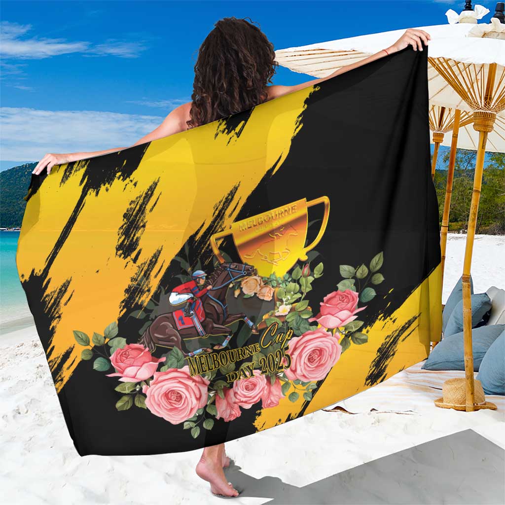 Australia Melbourne Cup Day Sarong Horse Racing Trophy With Roses - Wonder Print Shop