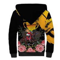 Personalised Australia Melbourne Cup Day Sherpa Hoodie Horse Racing Trophy With Roses - Wonder Print Shop