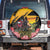Australia Melbourne Cup Day Spare Tire Cover Horse Racing Trophy With Roses - Wonder Print Shop