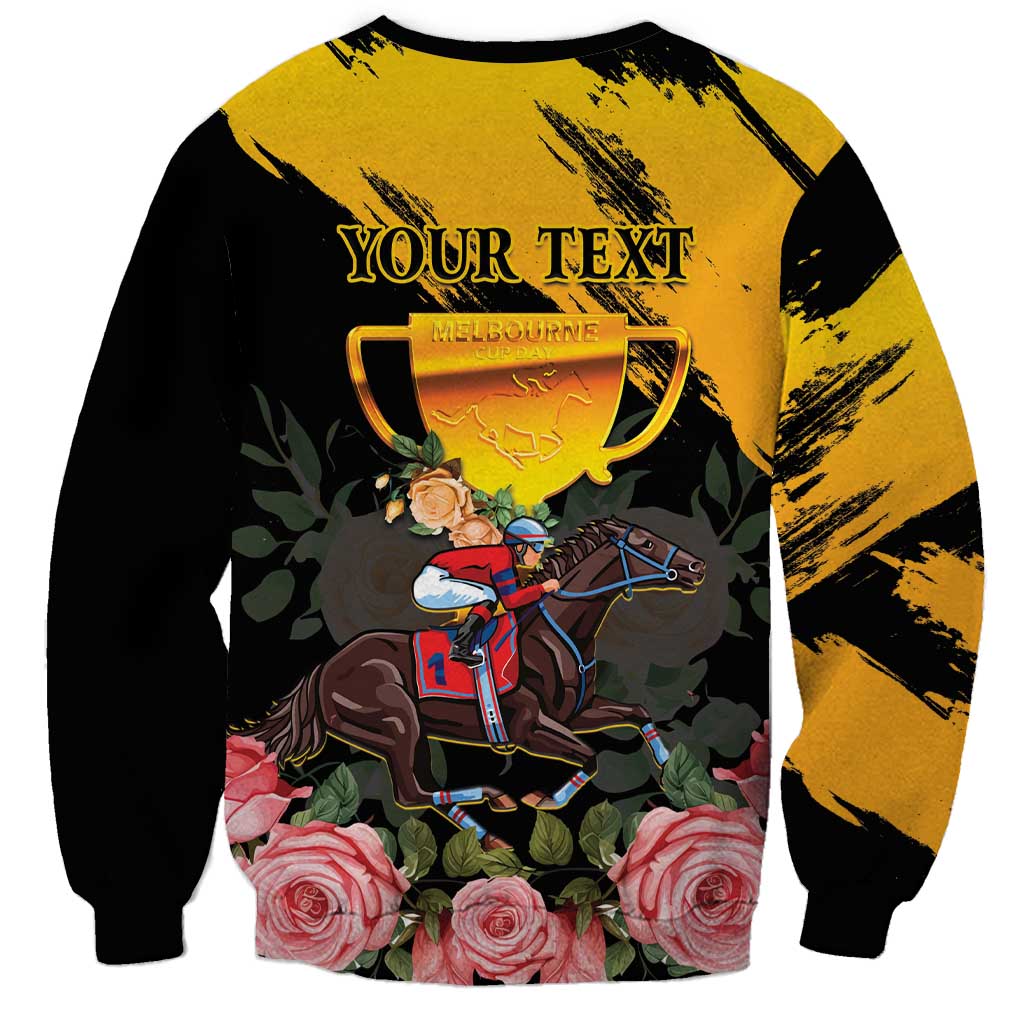 Personalised Australia Melbourne Cup Day Sweatshirt Horse Racing Trophy With Roses - Wonder Print Shop
