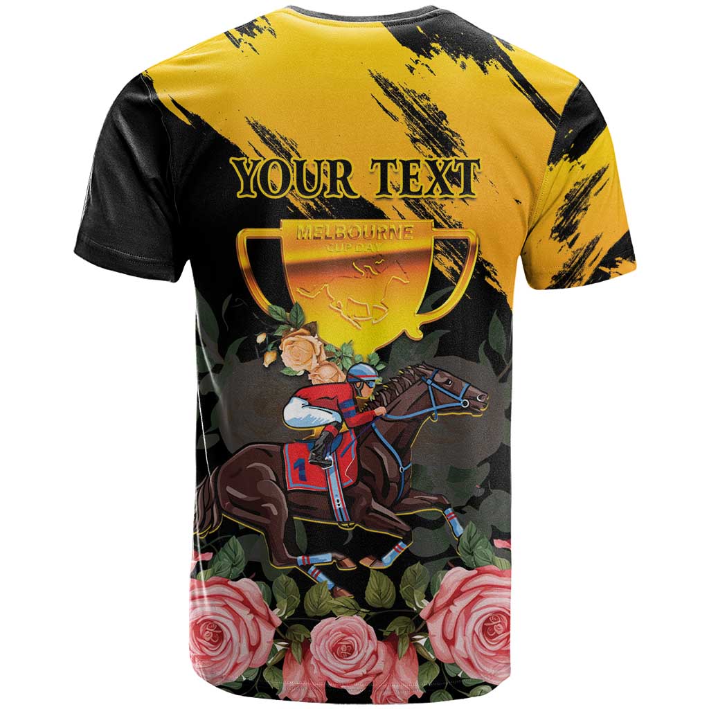 Personalised Australia Melbourne Cup Day T Shirt Horse Racing Trophy With Roses - Wonder Print Shop