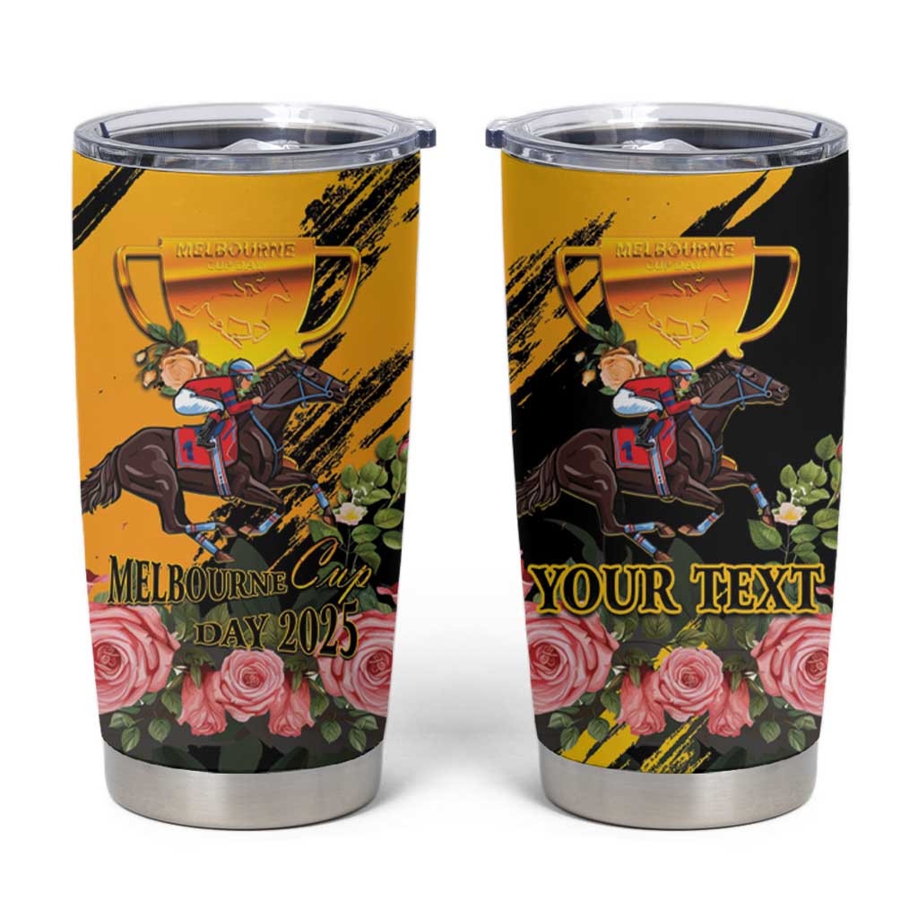 Personalised Australia Melbourne Cup Day Tumbler Cup Horse Racing Trophy With Roses - Wonder Print Shop