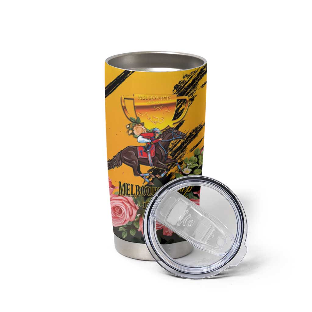 Personalised Australia Melbourne Cup Day Tumbler Cup Horse Racing Trophy With Roses - Wonder Print Shop