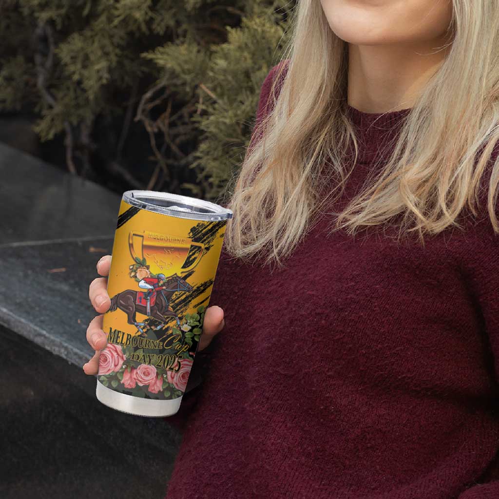 Personalised Australia Melbourne Cup Day Tumbler Cup Horse Racing Trophy With Roses - Wonder Print Shop