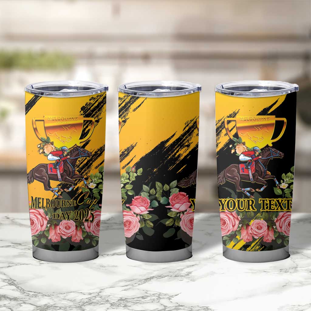 Personalised Australia Melbourne Cup Day Tumbler Cup Horse Racing Trophy With Roses - Wonder Print Shop