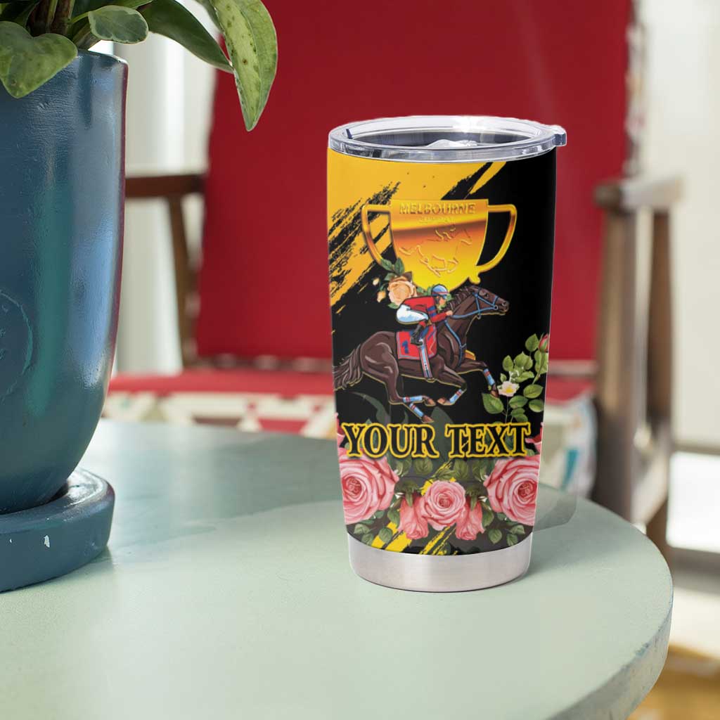 Personalised Australia Melbourne Cup Day Tumbler Cup Horse Racing Trophy With Roses - Wonder Print Shop