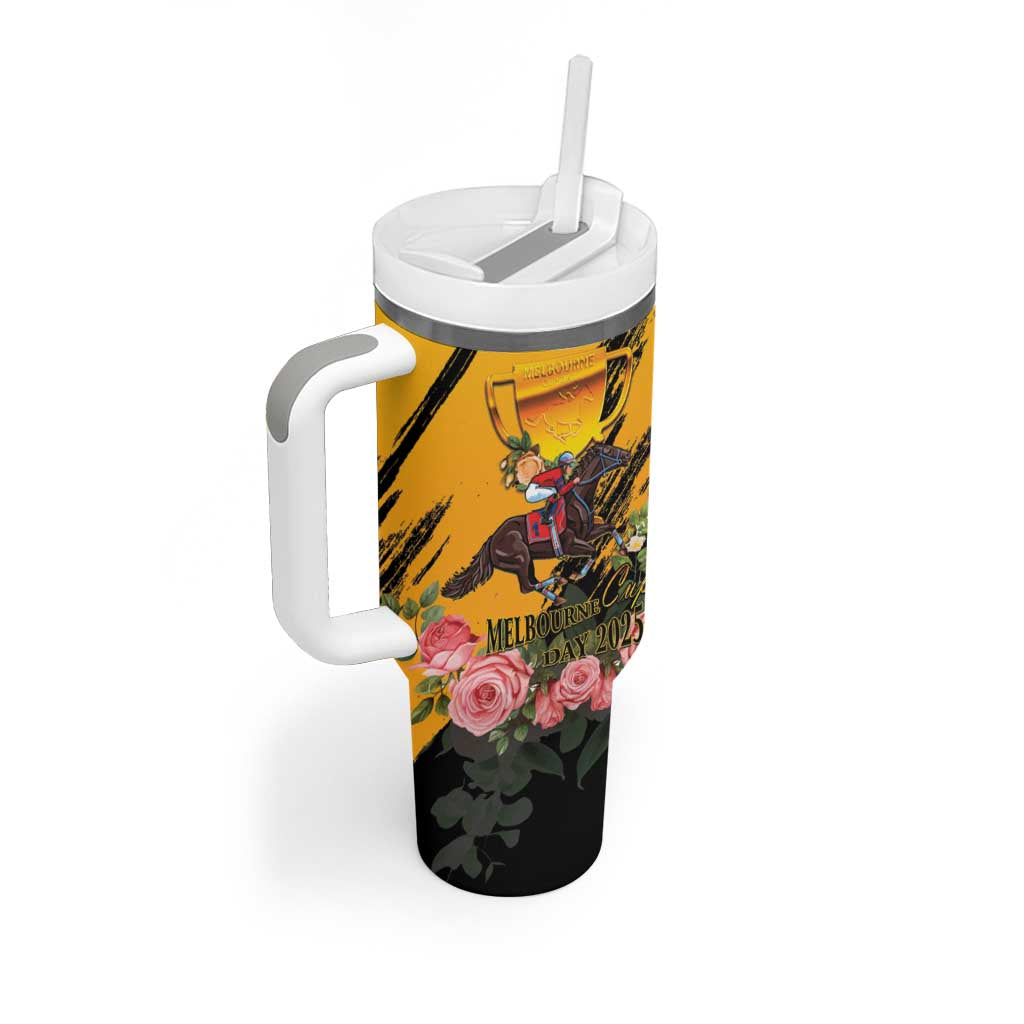Personalised Australia Melbourne Cup Day Tumbler With Handle Horse Racing Trophy With Roses - Wonder Print Shop