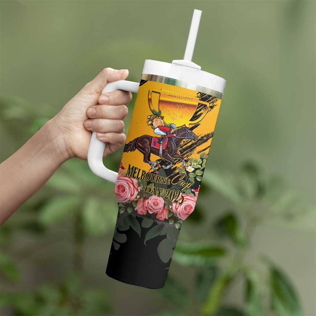 Personalised Australia Melbourne Cup Day Tumbler With Handle Horse Racing Trophy With Roses - Wonder Print Shop